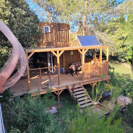 וילה Couples Amoureux Propriete 4000m2 Cabane-maison Ecolo Piscine Privee Clim Terrasse Dans Les Arbres